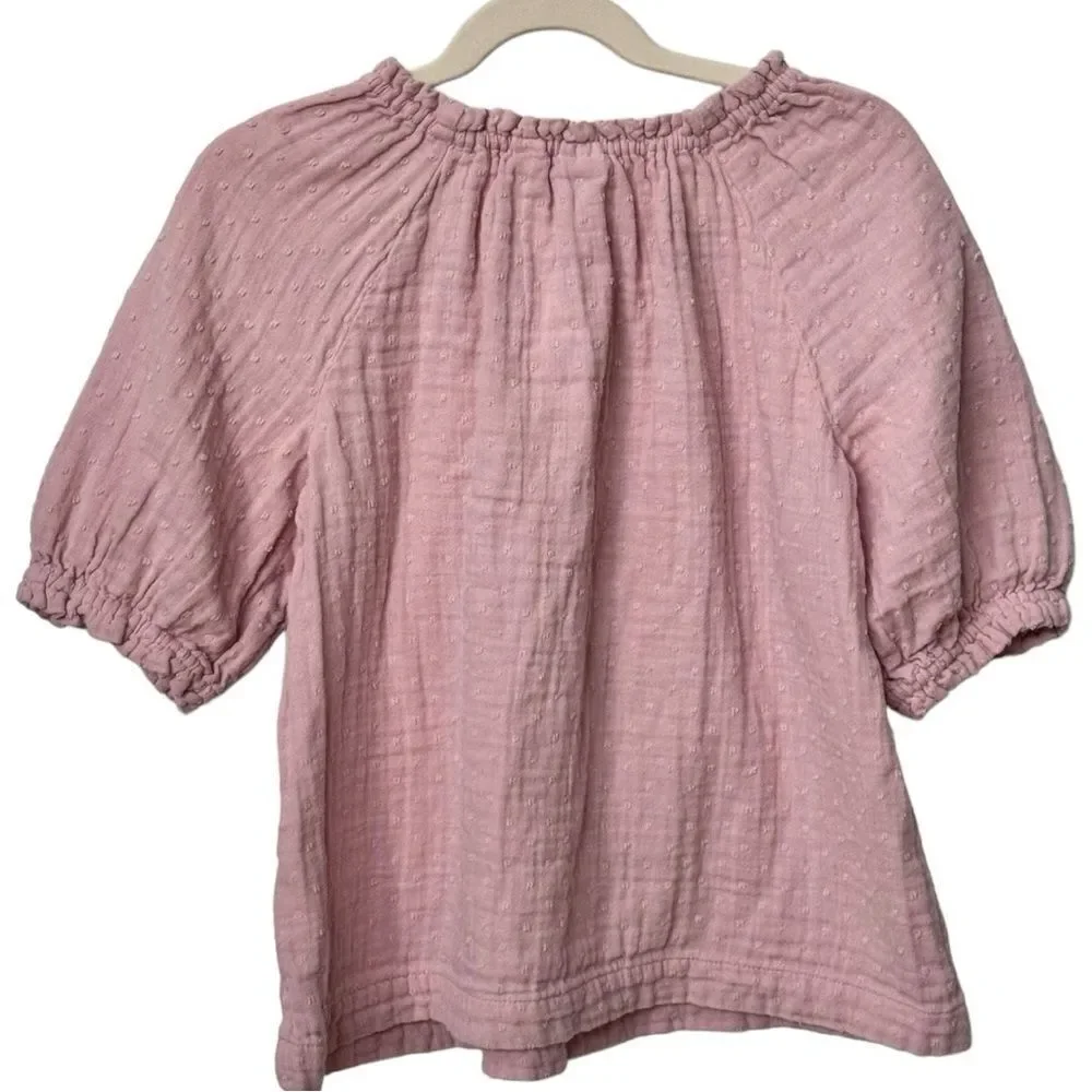 Gap Kids Pink Short Sleeve 100% Cotton Clip Dot Shirt. Youth Medium. 8-9. 8. 9.